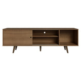 Centro de Entretenimiento Dubai Marrón 160x53cm para TV Hasta 65" Pulgadas con Cuatro Compartimientos