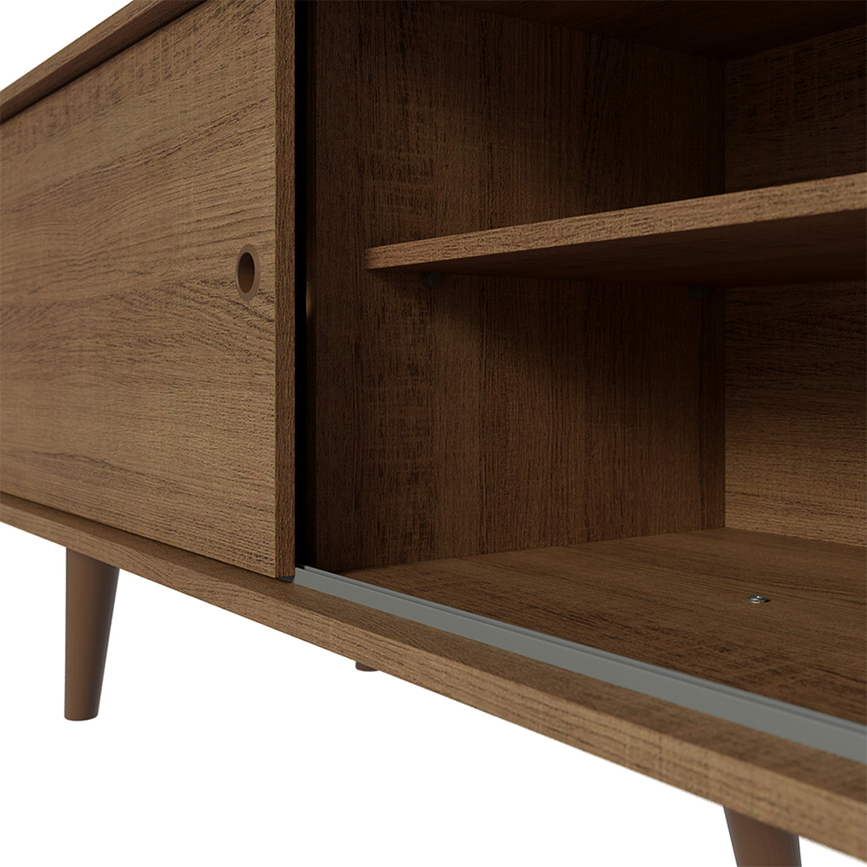 Centro de Entretenimiento Torino Marrón 160x53cm para TV Hasta 65" Pulgadas con Cuatro Compartimientos