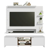 Centro de Entretenimiento Metz Blanco 180x48cm para TV Hasta 60" Pulgadas con Ocho Compartimientos