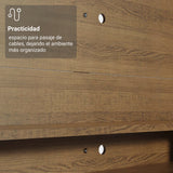 Centro de Entretenimiento Reims Marrón y Negro 180x50cm para TV Hasta 60" Pulgadas con Seis Compartimientos