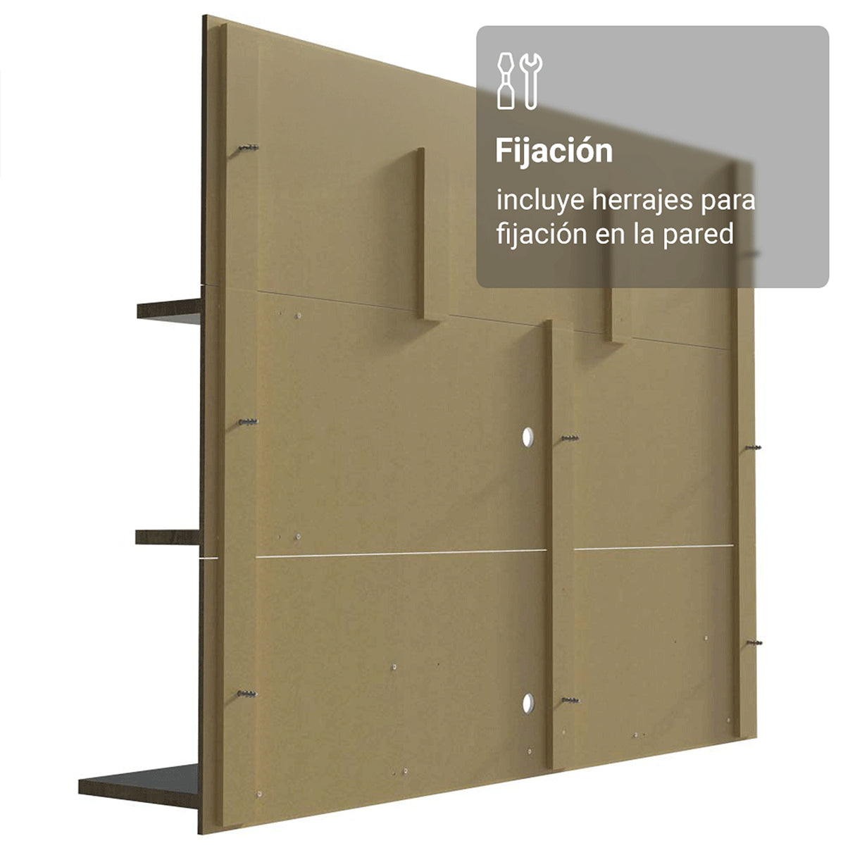 Centro de Entretenimiento Reims Marrón y Negro 180x50cm para TV Hasta 60" Pulgadas con Seis Compartimientos