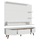 Centro de Entretenimiento Reims Blanco y Marrón 180x50cm para TV Hasta 60" Pulgadas con Seis Compartimientos