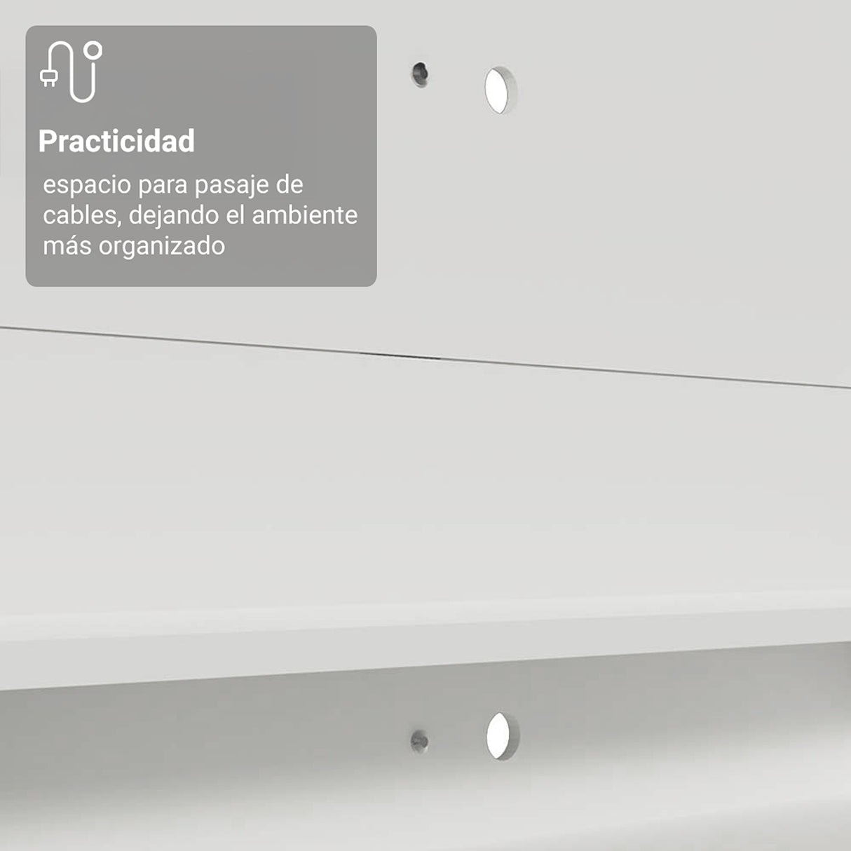 Centro de Entretenimiento Reims Blanco y Marrón 180x50cm para TV Hasta 60" Pulgadas con Seis Compartimientos