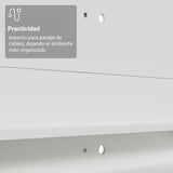 Centro de Entretenimiento Reims Blanco y Marrón 180x50cm para TV Hasta 60" Pulgadas con Seis Compartimientos