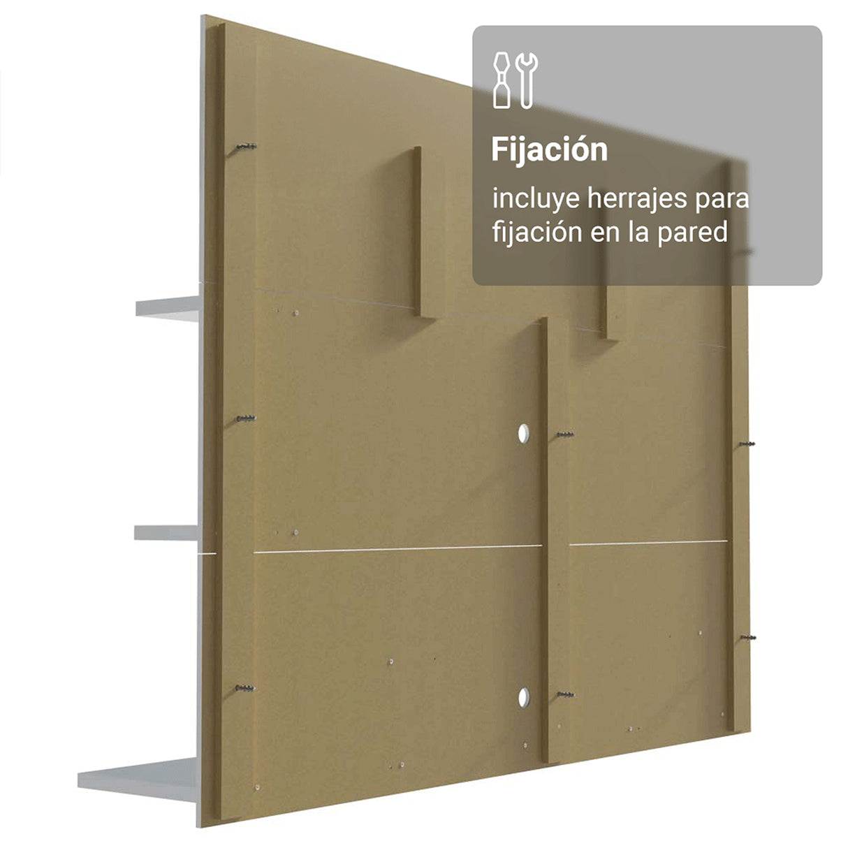 Centro de Entretenimiento Reims Blanco y Marrón 180x50cm para TV Hasta 60" Pulgadas con Seis Compartimientos