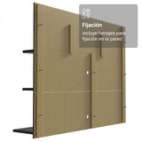 Centro de Entretenimiento Reims Negro y Marrón 180x50cm para TV Hasta 60" Pulgadas con Seis Compartimientos