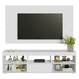 Centro de Entretenimiento Orlando Blanco 160x47cm para TV Hasta 65" Pulgadas con Cinco Compartimientos
