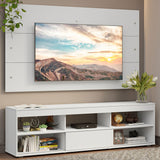 Centro de Entretenimiento Orlando Blanco 160x47cm para TV Hasta 65" Pulgadas con Cinco Compartimientos