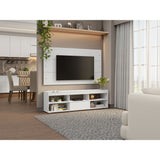 Centro de Entretenimiento Orlando Blanco 160x47cm para TV Hasta 65" Pulgadas con Cinco Compartimientos