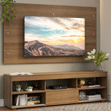 Centro de Entretenimiento Orlando Marrón 160x47cm para TV Hasta 65" Pulgadas con Cinco Compartimientos