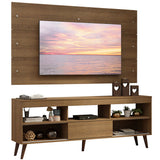 Centro de Entretenimiento Detroit Marrón 160x61cm para TV Hasta 65" Pulgadas con Cinco Compartimientos