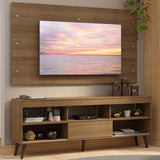 Centro de Entretenimiento Detroit Marrón 160x61cm para TV Hasta 65" Pulgadas con Cinco Compartimientos