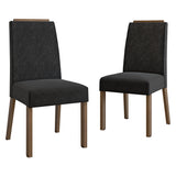 Kit x 2 Sillas para Comedor Marrón y Negro 45x96cm de Asiento Cuadrado con Espaldar Liso