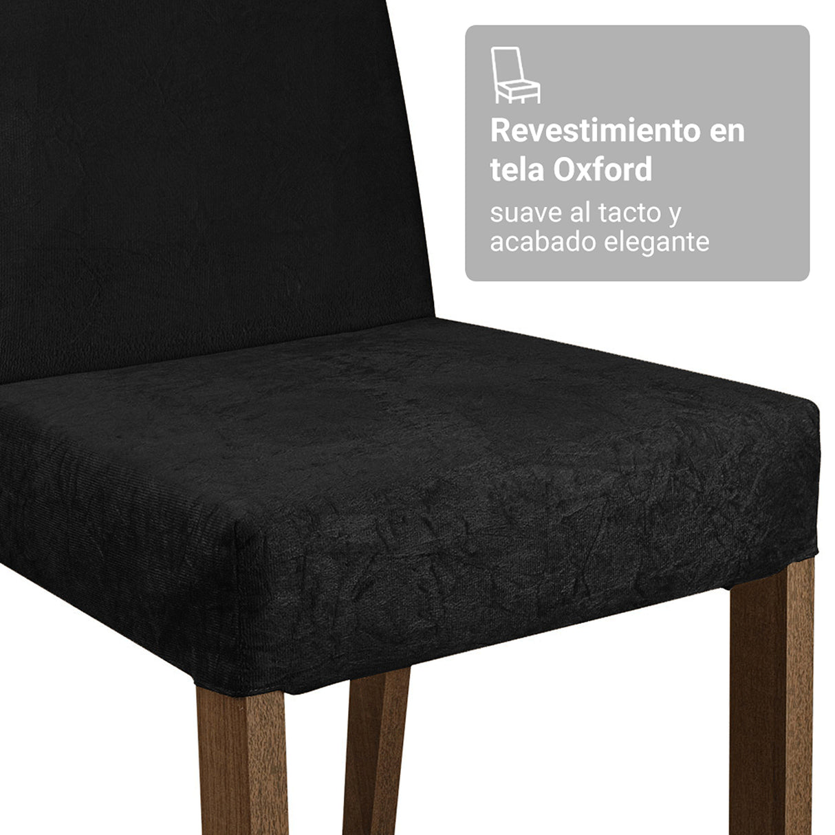 Kit x 2 Sillas para Comedor Marrón y Negro 45x96cm de Asiento Cuadrado con Espaldar Liso
