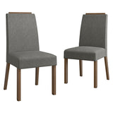 Kit x 2 Sillas para Comedor Marrón y Gris 45x96cm de Asiento Cuadrado con Espaldar Liso