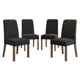 Kit x 4 Sillas para Comedor Marrón y Negro 45x96cm de Asiento Cuadrado con Espaldar