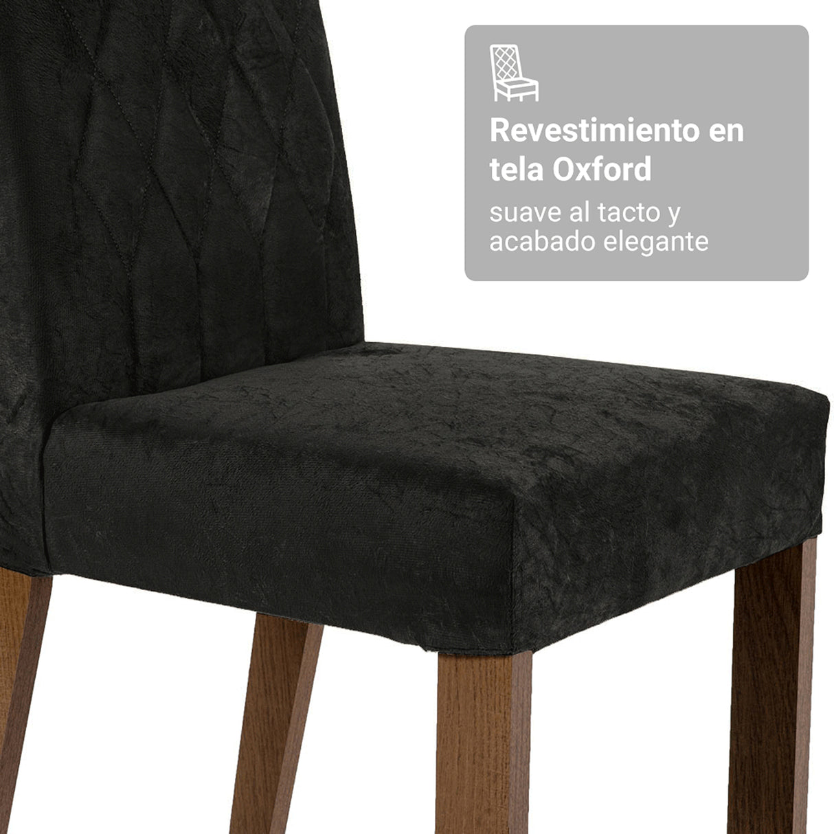Kit x 2 Sillas para Comedor Marrón y Negro 45x96cm de Asiento Cuadrado con Espaldar de Rombos