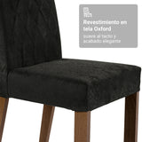 Kit x 2 Sillas para Comedor Marrón y Negro 45x96cm de Asiento Cuadrado con Espaldar de Rombos