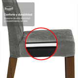 Kit x 2 Sillas para Comedor Marrón y Gris 45x96cm de Asiento Cuadrado con Espaldar de Rombos
