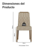 Kit x 2 Sillas para Comedor Marrón y Beige 45x96cm de Asiento Cuadrado con Espaldar de Rombos