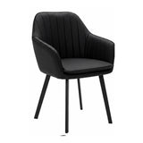 Silla Verona Negro 45x86cm de Asiento Ovalado con Espaldar y con Apoya Brazos