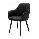 Silla Verona Negro 45x86cm de Asiento Ovalado con Espaldar y con Apoya Brazos