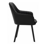 Silla Verona Negro 45x86cm de Asiento Ovalado con Espaldar y con Apoya Brazos