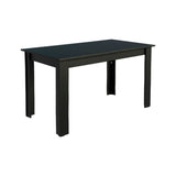 Mesa de Comedor Negro 136x76cm Rectangular de Seis Puestos sin Sillas
