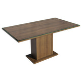 Mesa de Comedor Marrón 160x80cm Rectangular de Seis Puestos sin Sillas y con Vidrio