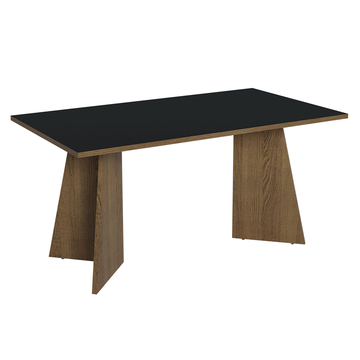 Mesa de Comedor Marrón y Negro 160x78cm Rectangular de Seis Puestos sin Sillas