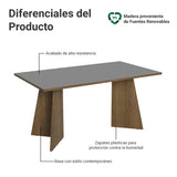 Mesa de Comedor Marrón y Gris 160x78cm Rectangular de Seis Puestos sin Sillas