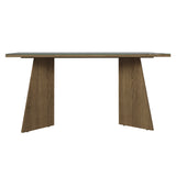 Mesa de Comedor Marrón y Gris 160x78cm Rectangular de Seis Puestos sin Sillas y con Vidrio