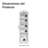 Mueble Organizador de Despensa Vik Blanco y Gris 60x225cm con Tres Puertas