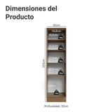 Mueble Organizador de Despensa Vik Marrón y Gris 60x225cm con Tres Puertas