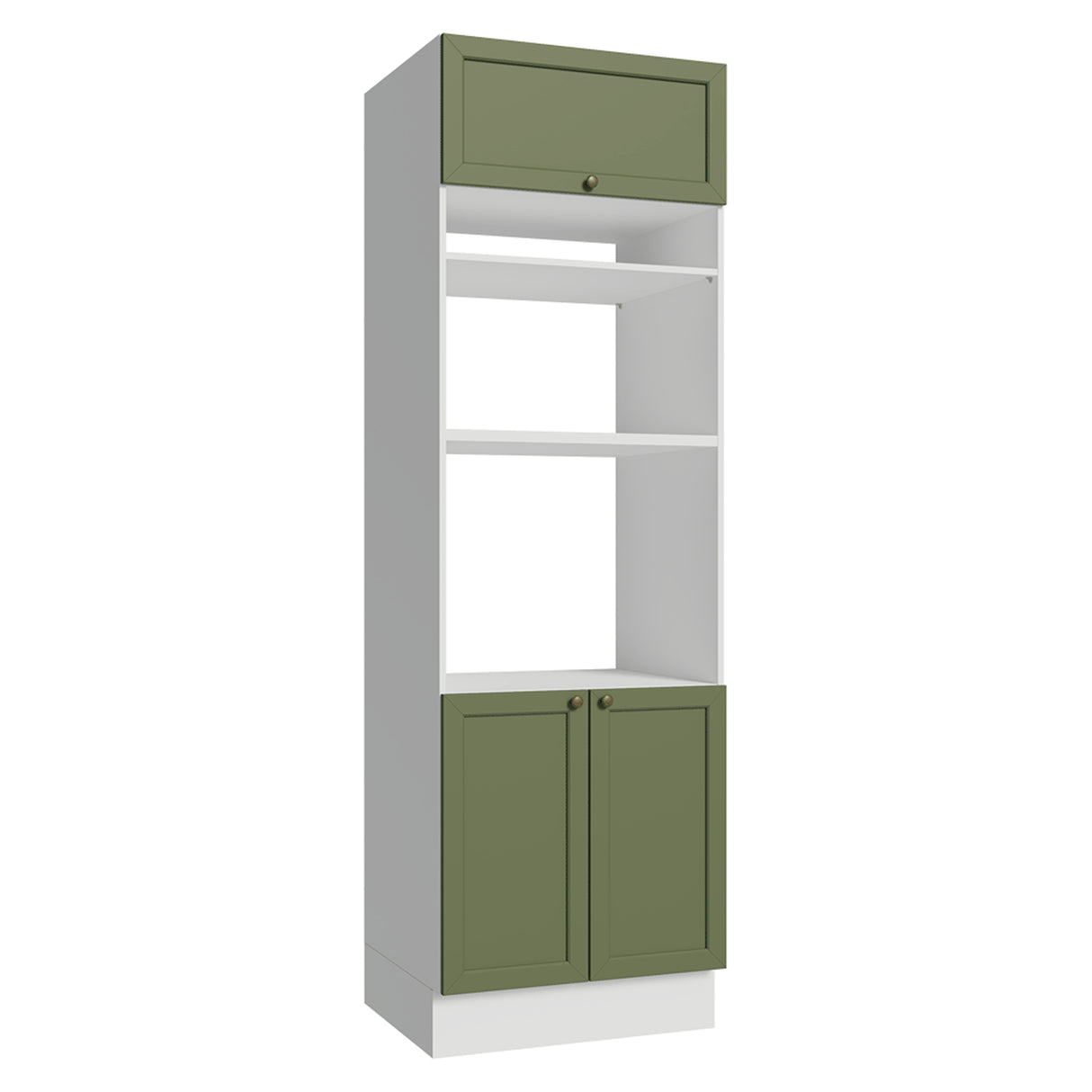 Módulo Para Microondas Vik Blanco y Verde 70x225cm con Tres Puertas