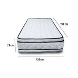Colchón Nube Blanco Semidoble 120 X 190 Cm Ortopedico Firmeza Medio Doble Faz y Pillow Doble