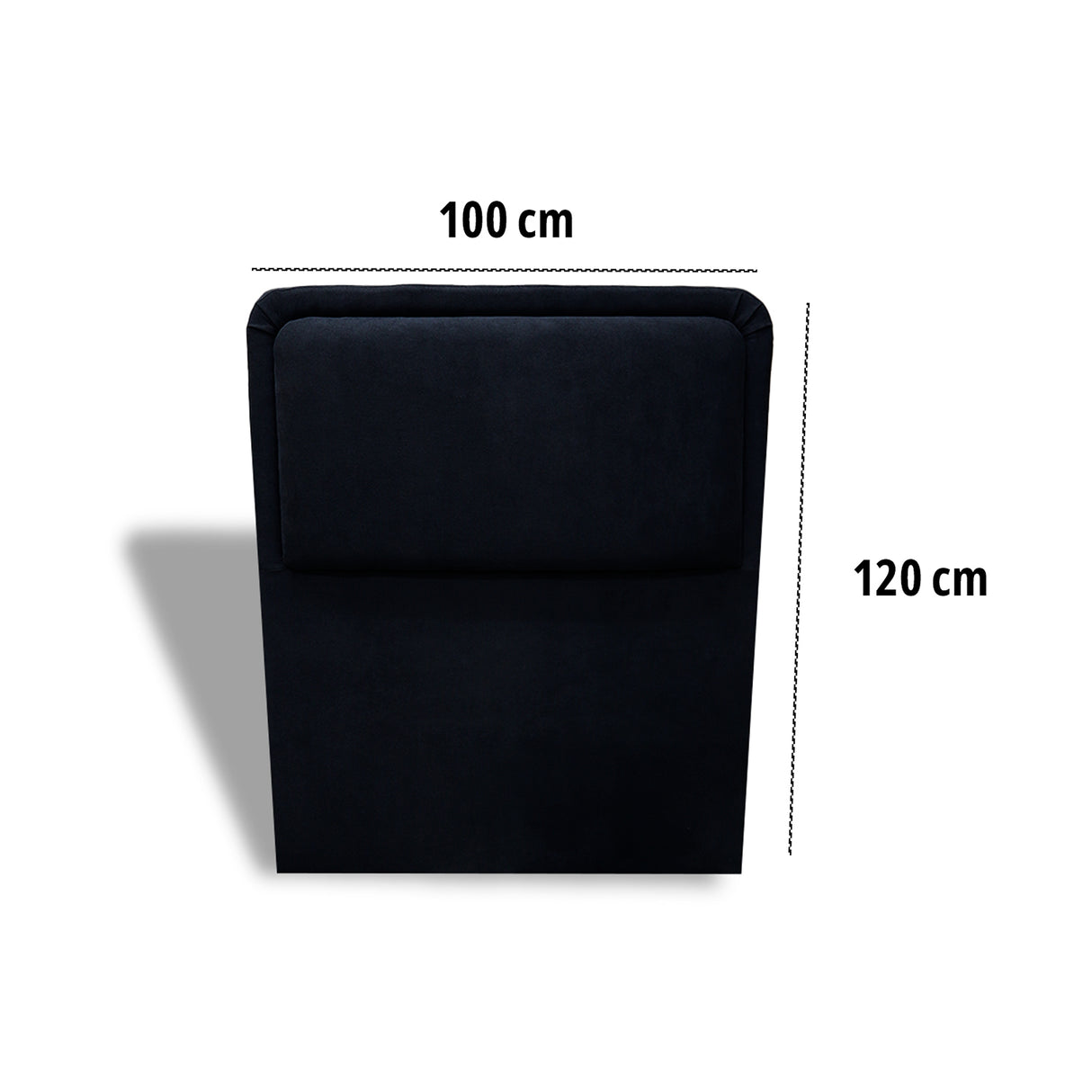 Cabecero de Piso Nube Negro 100x120cm para cama Sencilla con Acabado Liso