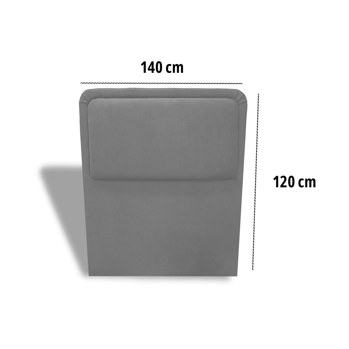 Cabecero de Piso Nube Gris Claro 140x120cm para cama Doble con Acabado Liso