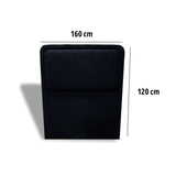 Cabecero de Piso Nube Negro 160x120cm para cama Queen con Acabado Liso