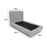 Combo Base Cama y Cabecero Praga Gris 100x40cm para Colchón Sencillo 100 X 190 Cm sin Colchón