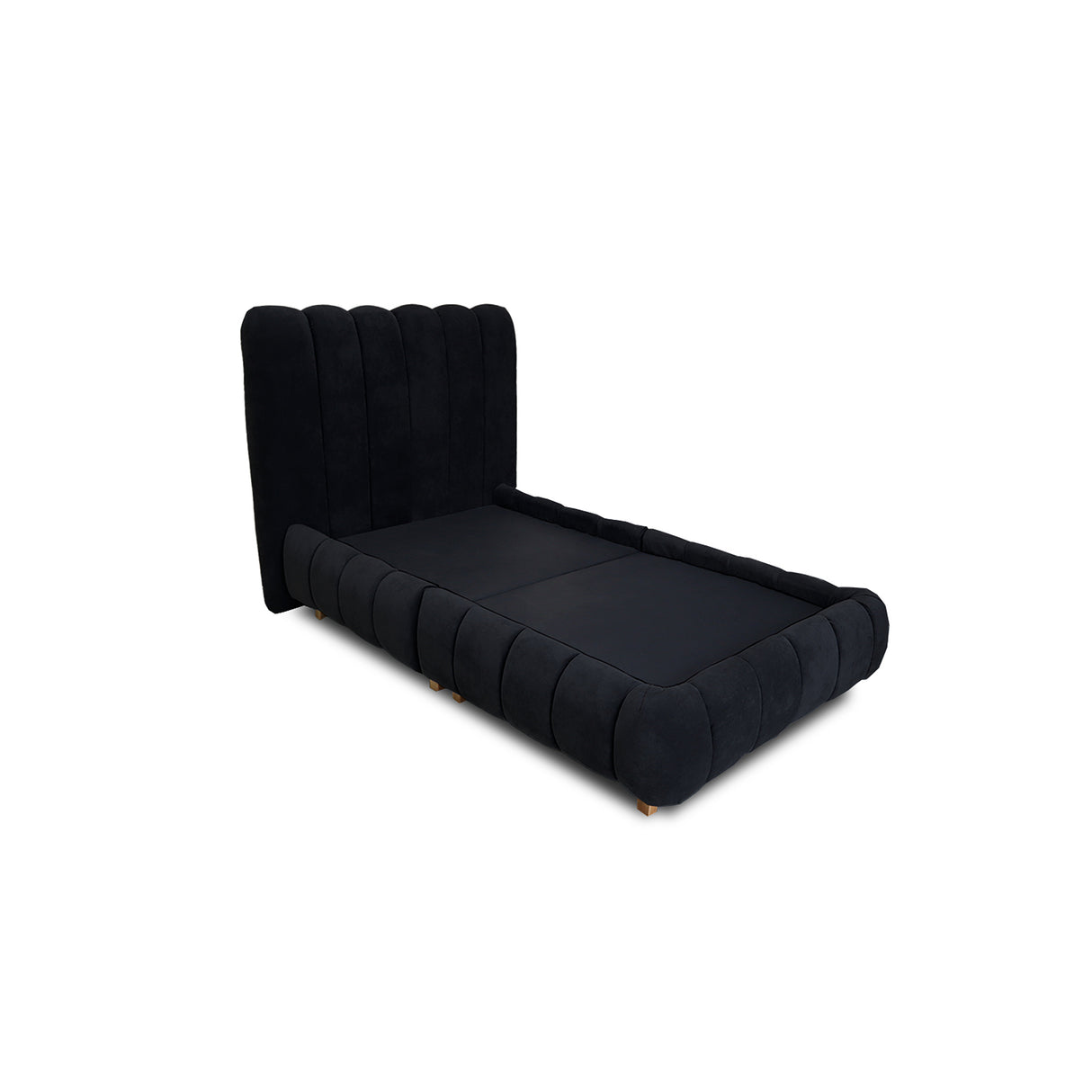 Combo Base Cama y Cabecero Praga Negro 100x40cm para Colchón Sencillo 100 X 190 Cm sin Colchón