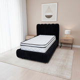 Combo Base Cama y Cabecero Praga Negro 100x40cm para Colchón Sencillo 100 X 190 Cm sin Colchón