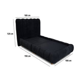 Combo Base Cama y Cabecero Praga Negro 100x40cm para Colchón Sencillo 100 X 190 Cm sin Colchón
