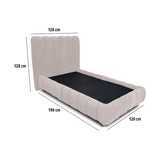 Combo Base Cama y Cabecero Praga Beige 120x40cm para Colchón Semidoble 120 X 190 Cm sin Colchón