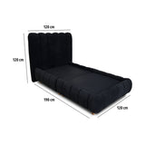 Combo Base Cama y Cabecero Praga Negro 120x40cm para Colchón Semidoble 120 X 190 Cm sin Colchón