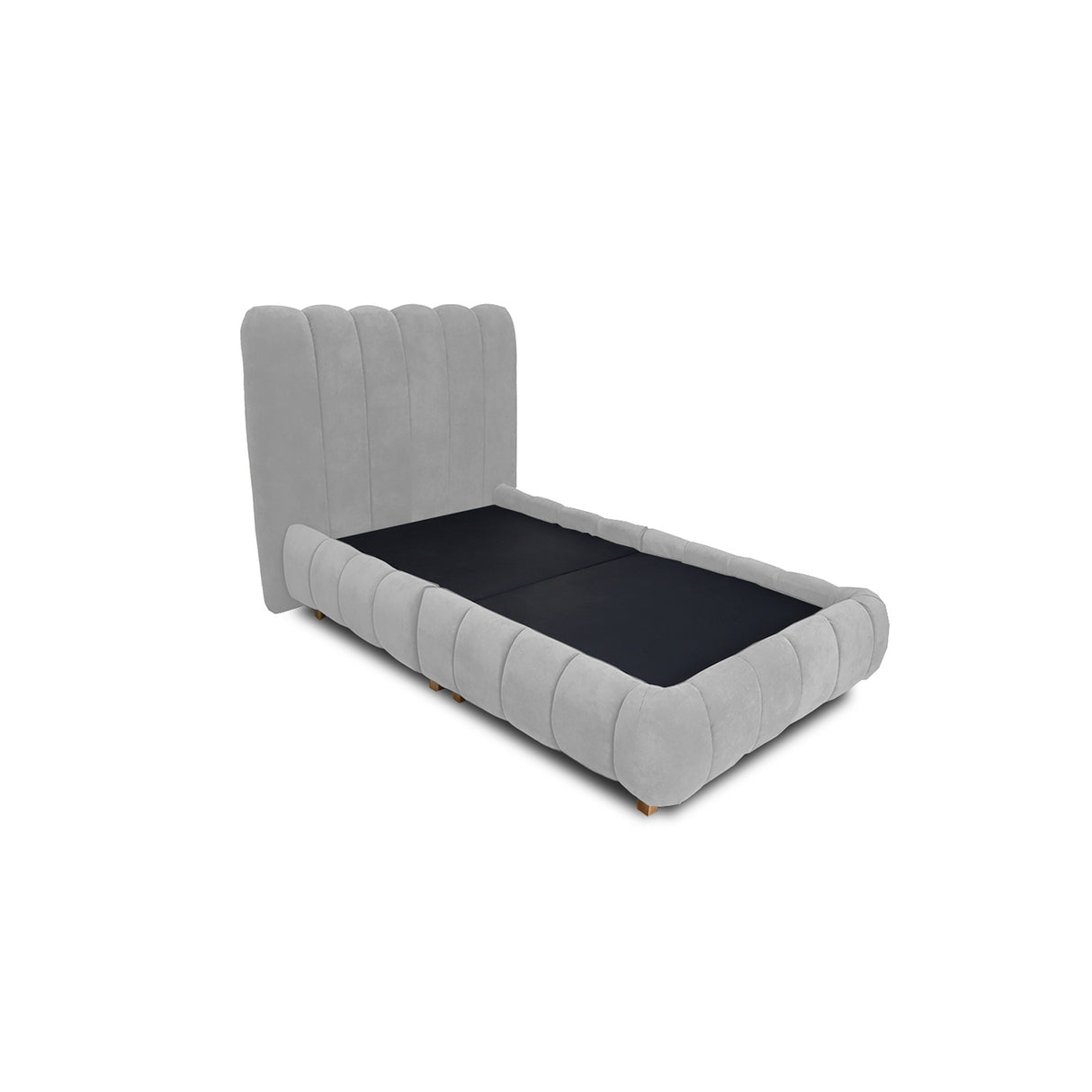 Combo Base Cama y Cabecero Praga Gris 200x40cm para Colchón King 200 X 190 Cm sin Colchón