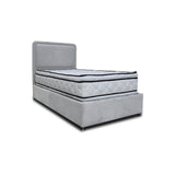 Combo Base Cama y Cabecero Nube Gris Claro 100x30cm para Colchón Sencillo 100 X 190 Cm con Colchón