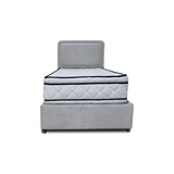Combo Base Cama y Cabecero Nube Gris Claro 100x30cm para Colchón Sencillo 100 X 190 Cm con Colchón
