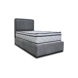 Combo Base Cama y Cabecero Nube Gris Oscuro 100x30cm para Colchón Sencillo 100 X 190 Cm con Colchón