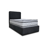 Combo Base Cama y Cabecero Nube Negro 120x30cm para Colchón Semidoble 120 X 190 Cm con Colchón